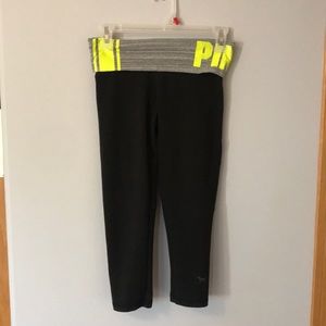 Pink Yoga Cropped Leggings